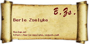 Berle Zselyke névjegykártya